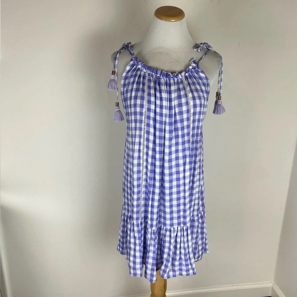 Maaji Light Blue Seersucker Cover Up Mini Dress - Picture 1 of 15